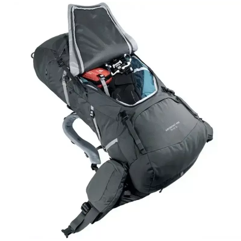 Backpack DEUTER Aircontact Pro 75+10 SL Women’s — 75+10 L, SL fit, Graphite, 2.88 kg, Nylon