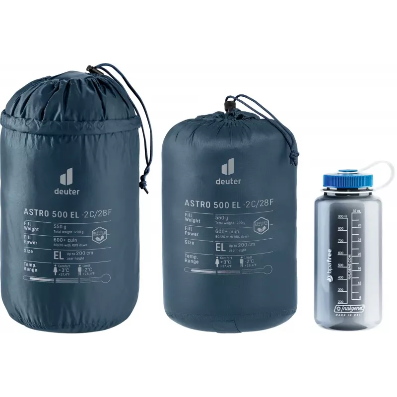 Sleeping bag DEUTER Astro 500 EL -2°C / 28°F, adult mummy, 2200×800×520 mm, Ripstop Blue
