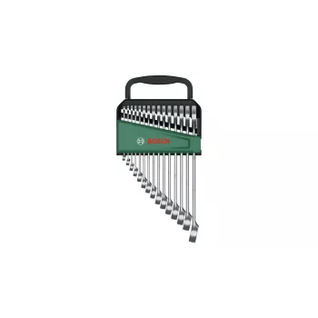 Bosch 1 600 A02 Z9E, 6,7,8,9,10,11,12,13,14,15,16,17,18,19,21 mm, Stainless steel, Chromium-vanadium steel, Satin, 15 pc(s)