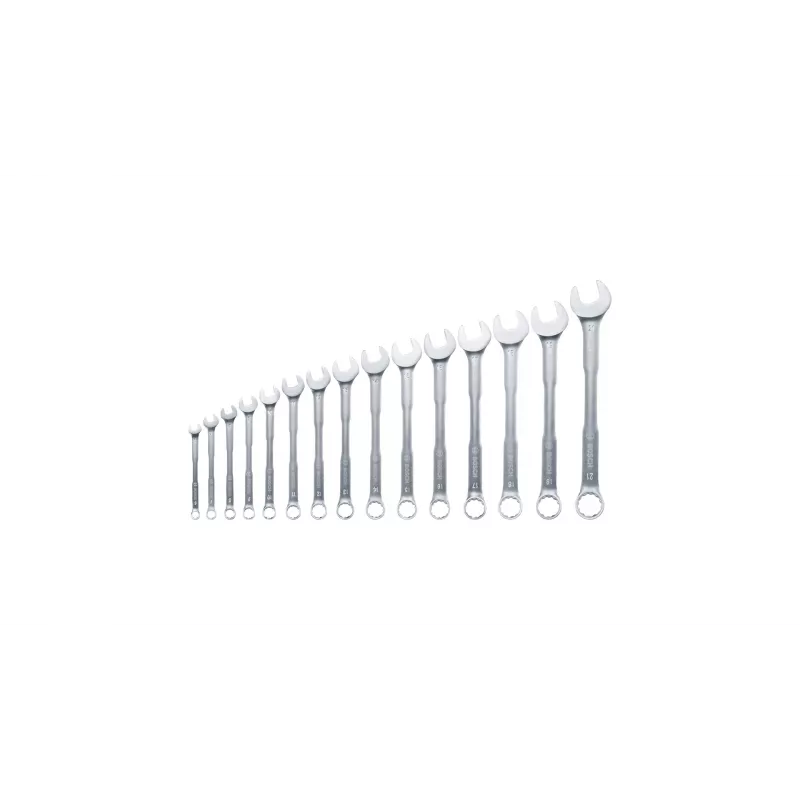 Bosch 1 600 A02 Z9E, 6,7,8,9,10,11,12,13,14,15,16,17,18,19,21 mm, Stainless steel, Chromium-vanadium steel, Satin, 15 pc(s)