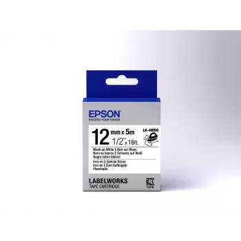 Epson Label Cartridge Iron on LK-4WBQ Black/White 12mm (5m)