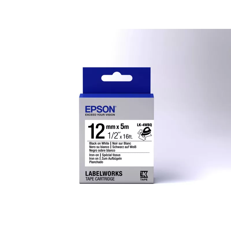 Epson Label Cartridge Iron on LK-4WBQ Black/White 12mm (5m)
