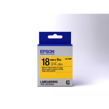 Epson Label Cartridge Pastel LK-5YBP Black/Yellow 18mm (9m)