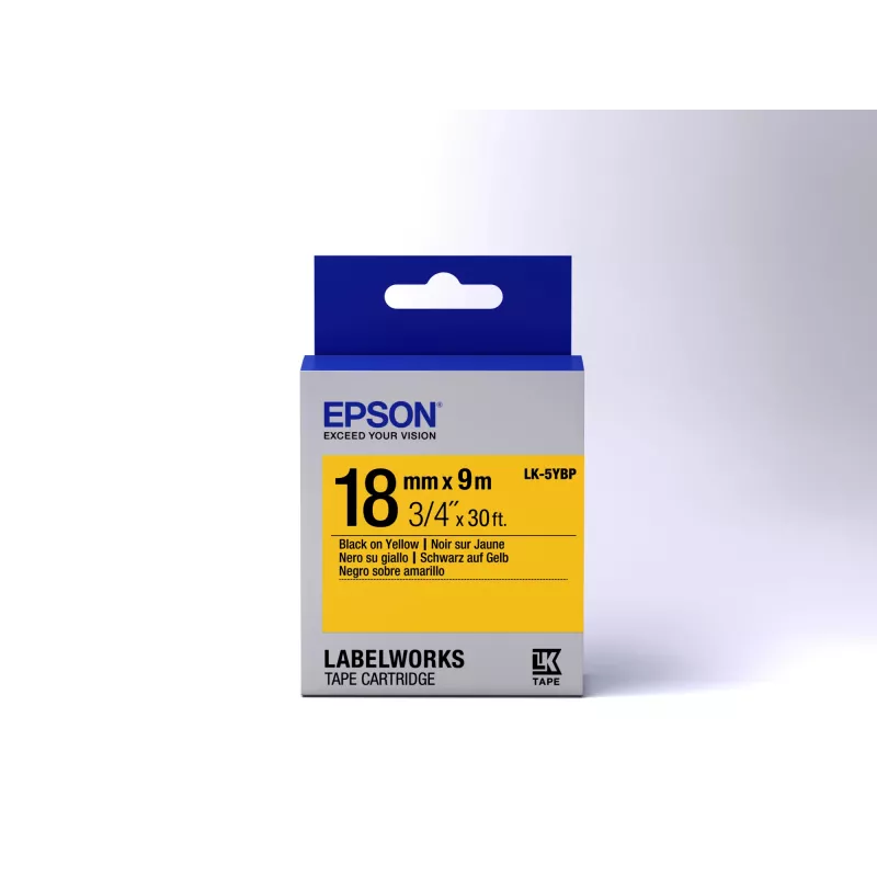 Epson Label Cartridge Pastel LK-5YBP Black/Yellow 18mm (9m)