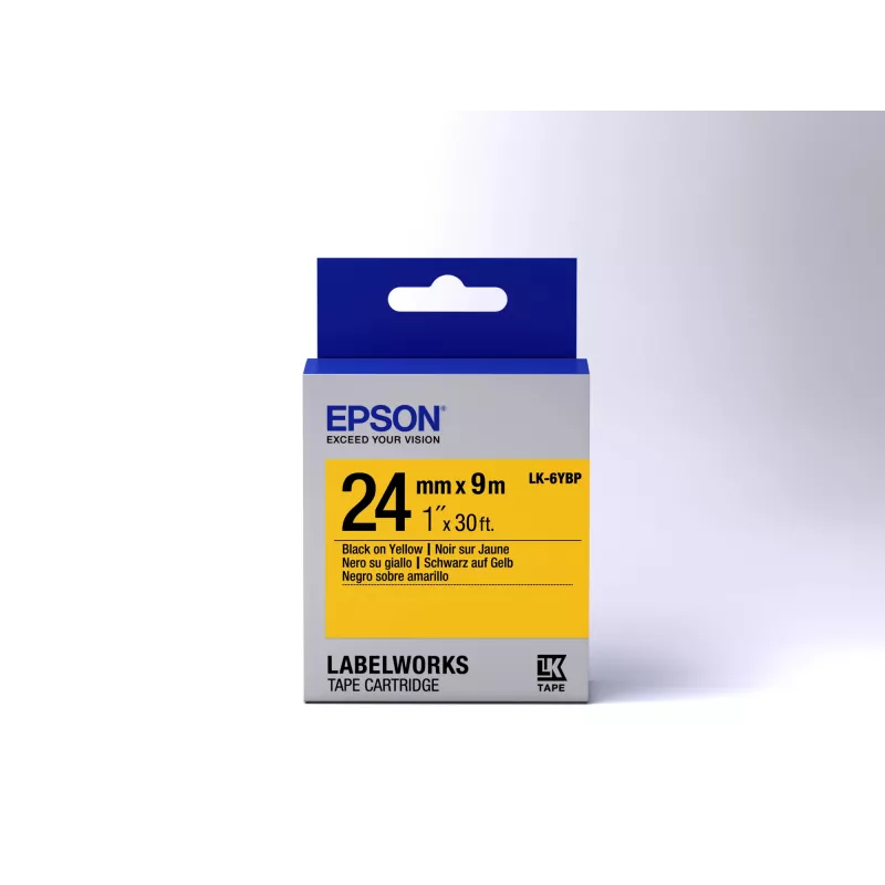 Epson Label Cartridge Pastel LK-6YBP Black/Yellow 24mm (9m)