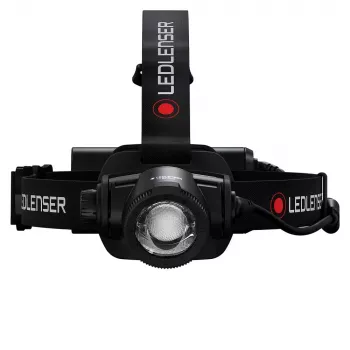 Headlamp Led Lenser H15R Core — headband LED flashlight, 2500 lm, 21700 rechargeable battery, IP67, 250 m beam, 4 power levels, aluminium, black