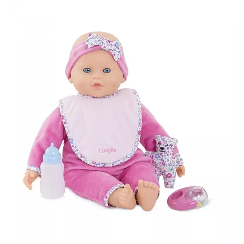 Doll Simba‑Dickie Corolle 9000150050, interactive toddler doll, 42 cm height, AA battery, pink