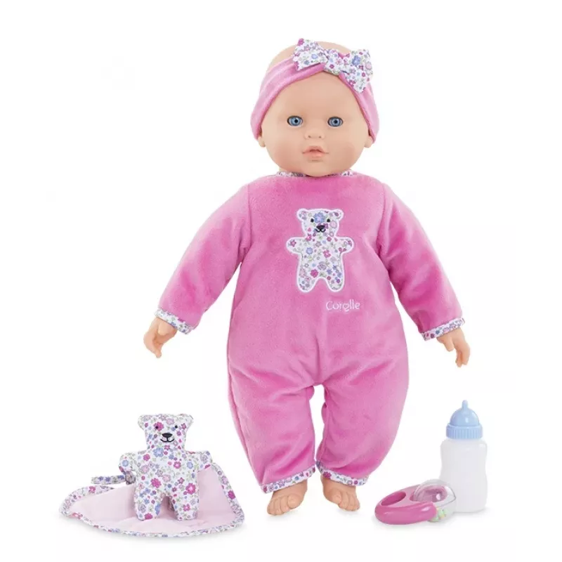 Doll Simba‑Dickie Corolle 9000150050, interactive toddler doll, 42 cm height, AA battery, pink
