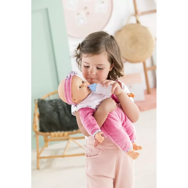 Doll Simba‑Dickie Corolle 9000150050, interactive toddler doll, 42 cm height, AA battery, pink