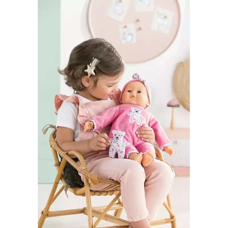 Doll Simba‑Dickie Corolle 9000150050, interactive toddler doll, 42 cm height, AA battery, pink