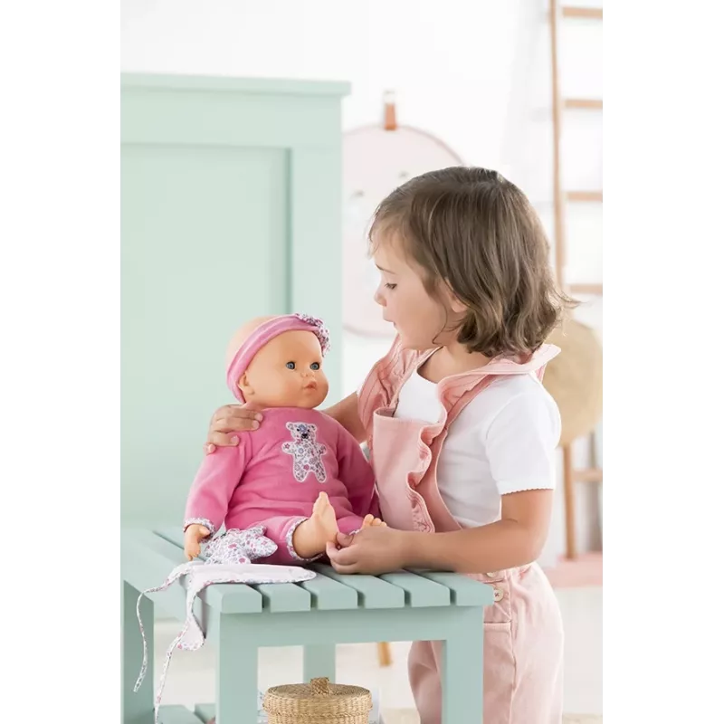 Doll Simba‑Dickie Corolle 9000150050, interactive toddler doll, 42 cm height, AA battery, pink
