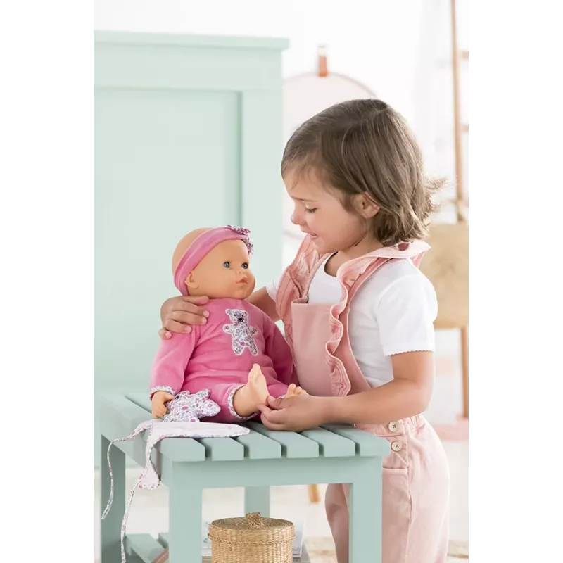 Doll Simba‑Dickie Corolle 9000150050, interactive toddler doll, 42 cm height, AA battery, pink