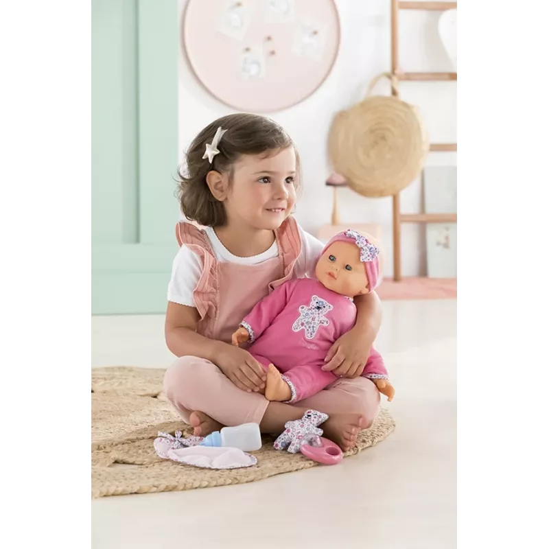 Doll Simba‑Dickie Corolle 9000150050, interactive toddler doll, 42 cm height, AA battery, pink