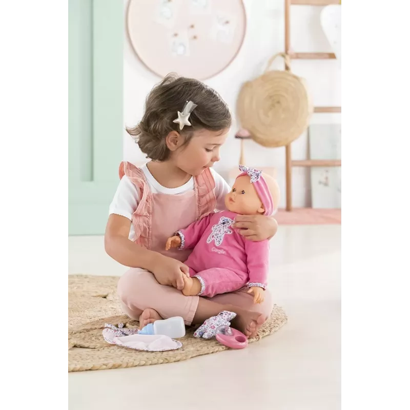 Doll Simba‑Dickie Corolle 9000150050, interactive toddler doll, 42 cm height, AA battery, pink