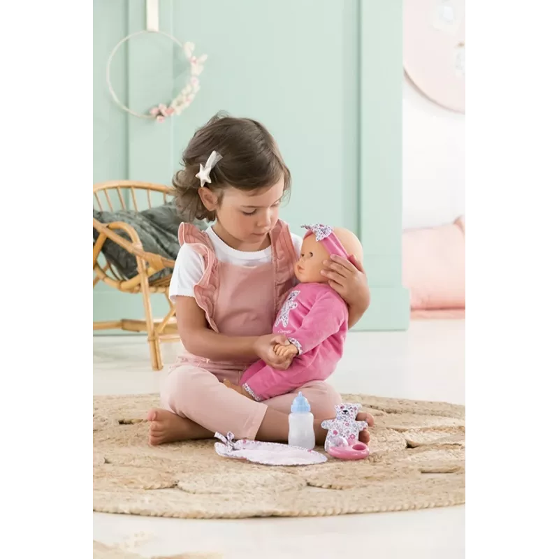 Doll Simba‑Dickie Corolle 9000150050, interactive toddler doll, 42 cm height, AA battery, pink