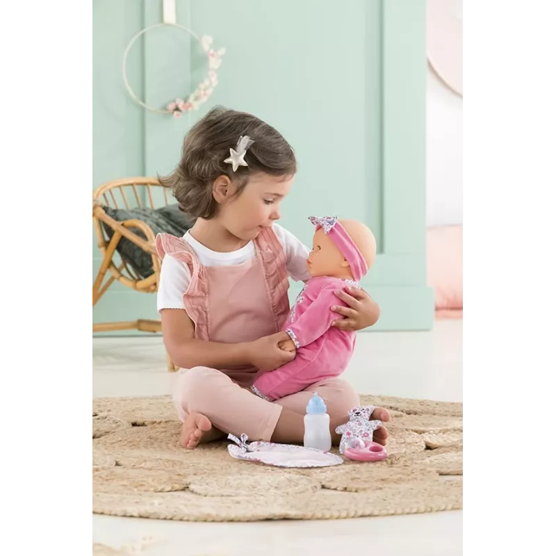 Doll Simba‑Dickie Corolle 9000150050, interactive toddler doll, 42 cm height, AA battery, pink