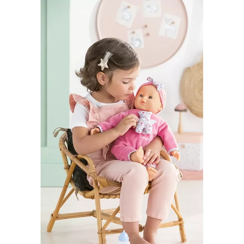 Doll Simba‑Dickie Corolle 9000150050, interactive toddler doll, 42 cm height, AA battery, pink