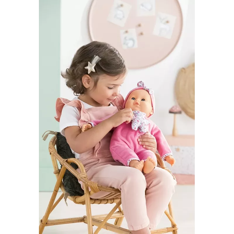 Doll Simba‑Dickie Corolle 9000150050, interactive toddler doll, 42 cm height, AA battery, pink
