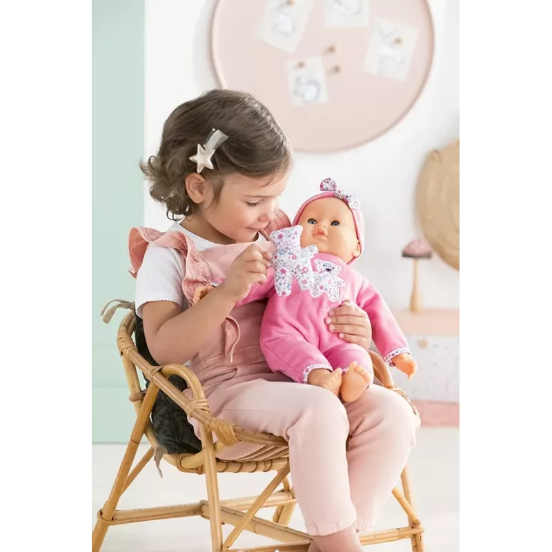 Doll Simba‑Dickie Corolle 9000150050, interactive toddler doll, 42 cm height, AA battery, pink