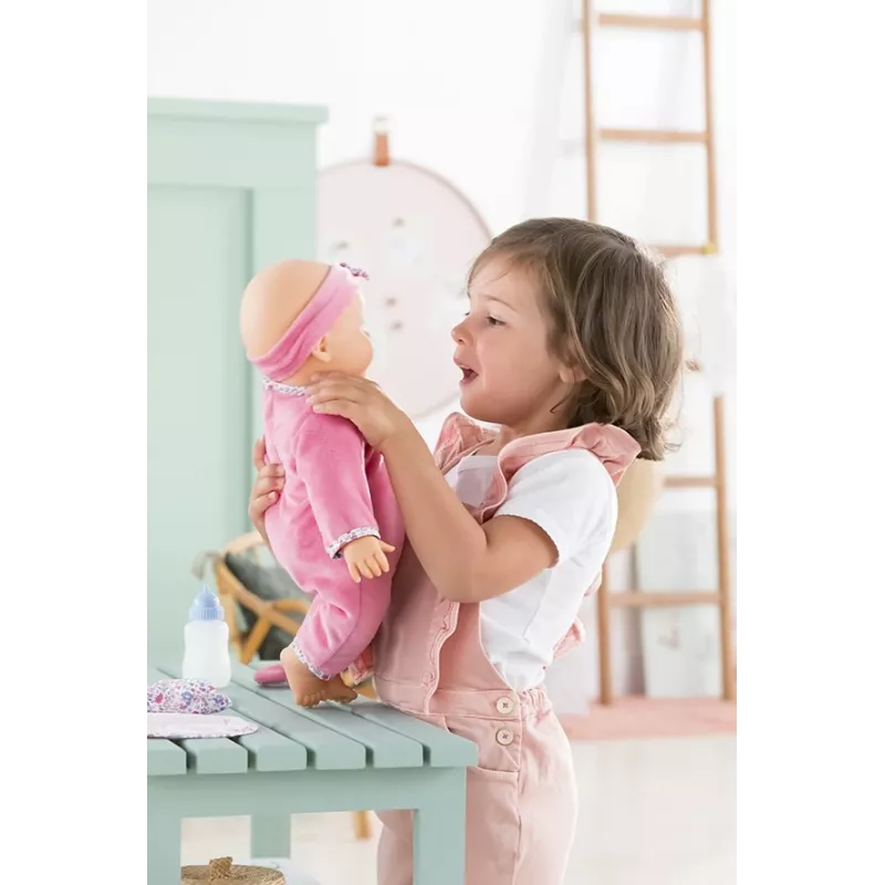 Doll Simba‑Dickie Corolle 9000150050, interactive toddler doll, 42 cm height, AA battery, pink
