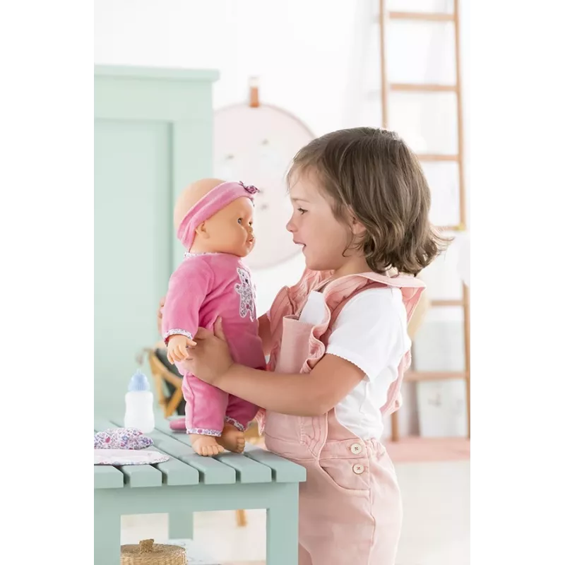 Doll Simba‑Dickie Corolle 9000150050, interactive toddler doll, 42 cm height, AA battery, pink