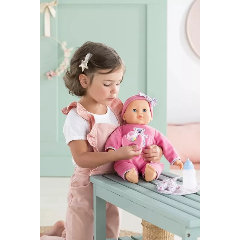 Doll Simba‑Dickie Corolle 9000150050, interactive toddler doll, 42 cm height, AA battery, pink