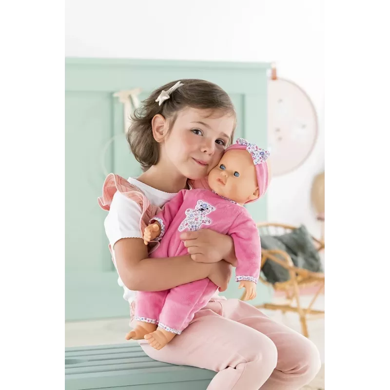 Doll Simba‑Dickie Corolle 9000150050, interactive toddler doll, 42 cm height, AA battery, pink