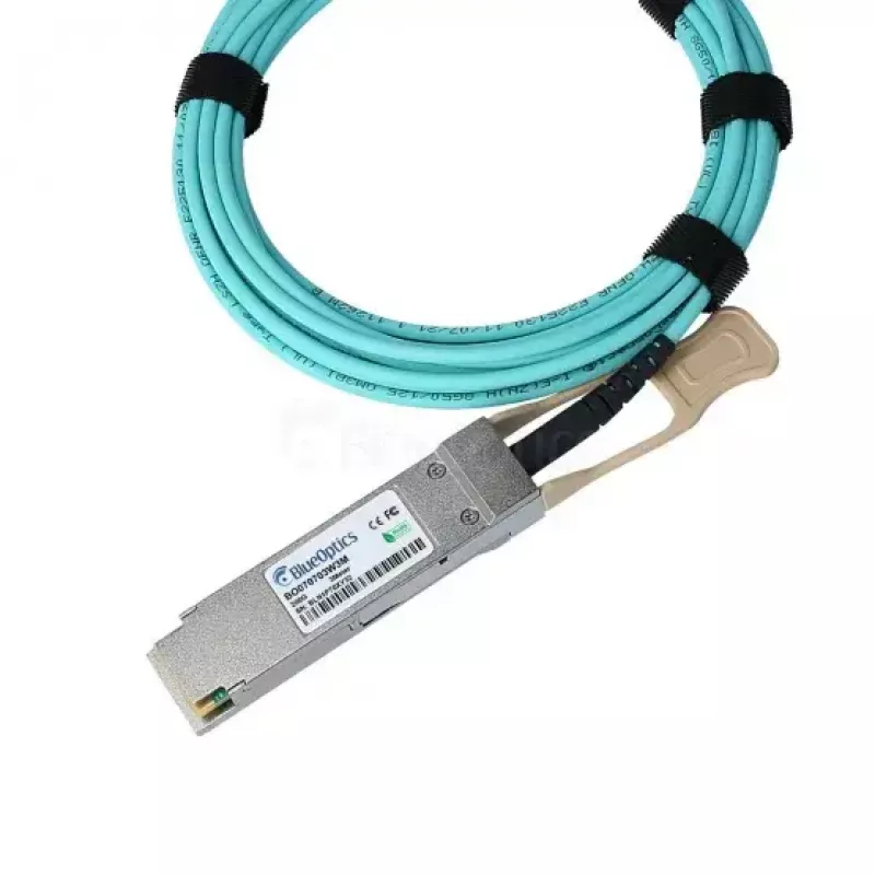 InfiniBand/fibre optic AOC cable BlueOptics 15 m QSFP56–QSFP56 Cyan