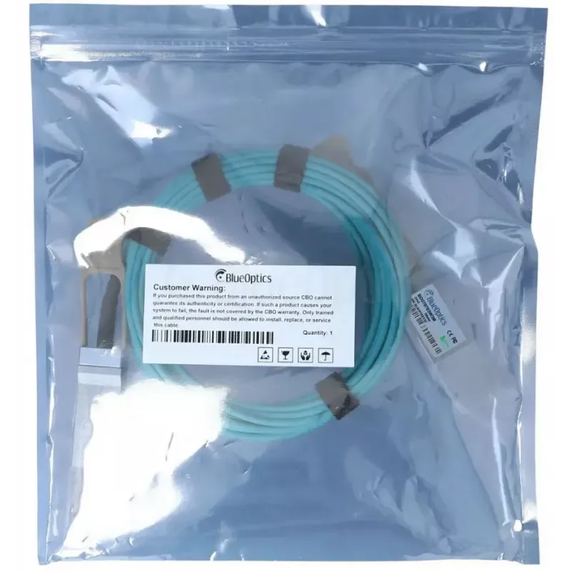 Fibre optic InfiniBand cable BlueOptics QSFP56–QSFP56 15 m orange