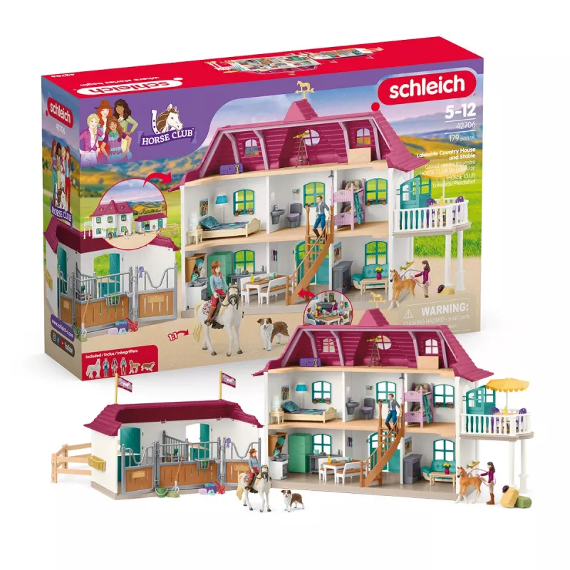 schleich HORSE CLUB Lakeside Country House and Stable, House, Horses, 5 yr(s), Multicolour