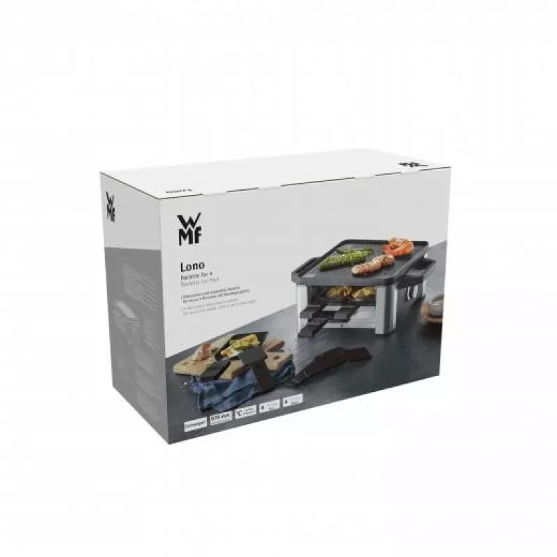 WMF 61.3024.5155 raclette grill 4 person(s) Black, Stainless steel