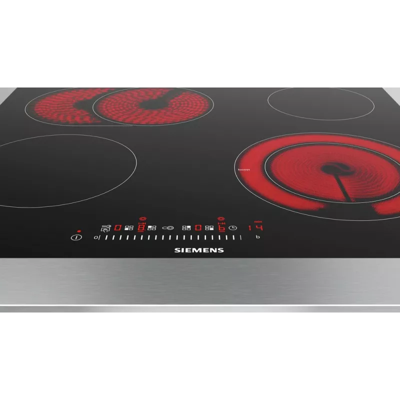 Siemens ET601FNP1E hob Black, Stainless steel Built-in Ceramic hob 4 zone(s)