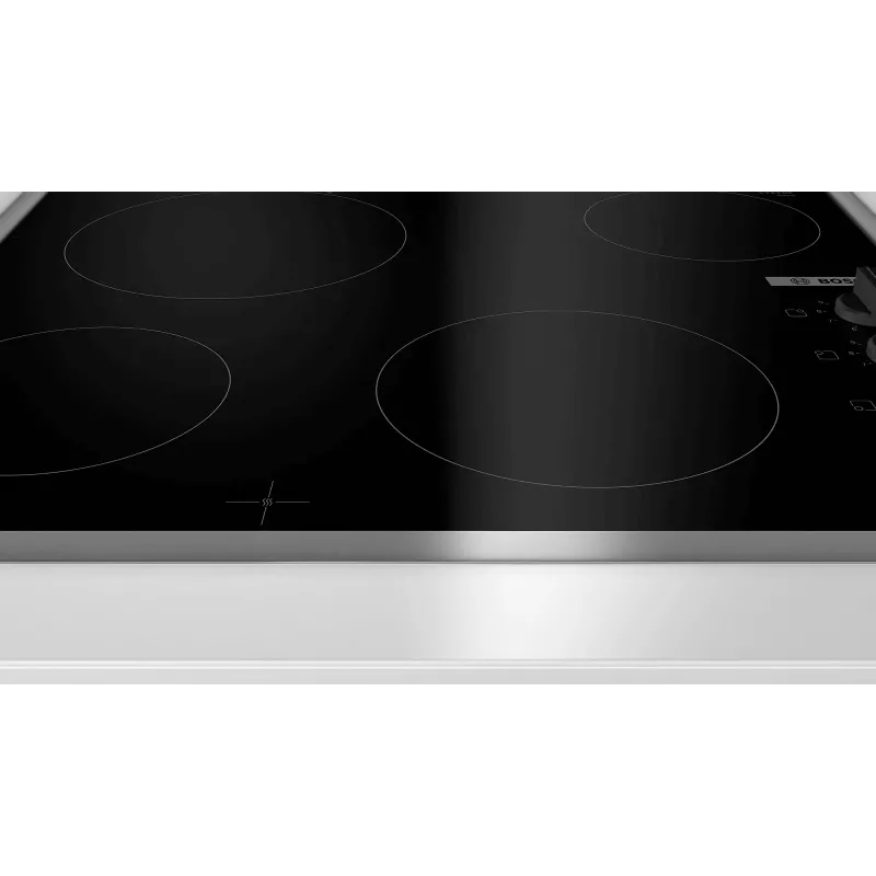 Bosch Serie 2 PKE645CA2E hob Black, Stainless steel Built-in 60 cm Ceramic hob 4 zone(s)