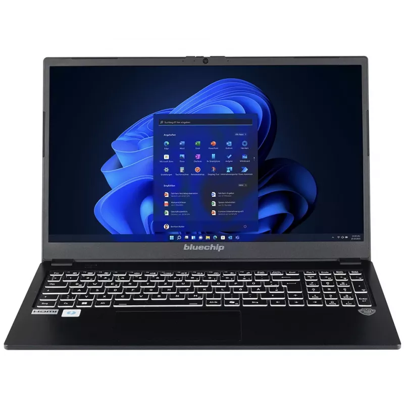 bluechip TRAVELline L15W19 Intel® Core™ 5 Prozessor 120U / bis zu 5.00 GHz, Windows 11 Pro, 15,6 inch non-glare IPS Panel, 1.920 x 1.080, 16 GB DDR5, 500 GB NVMe SSD, Intel® Wi-Fi 7, Bluetooth 5.4, Intel® Grafik, Thunderbolt™ 4 über Type-C Port