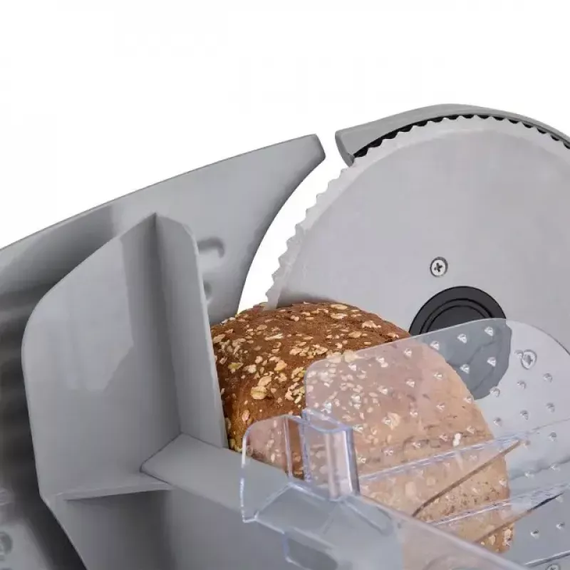 Electric food slicer HEINRICH'S HMA 8704 — compact metal housing, 200 W, 1–15 mm slice thickness, Ø stainless steel blade