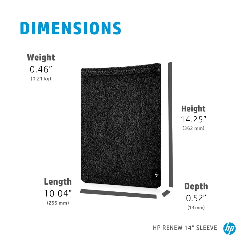 HP Renew 14 Laptop Sleeve, Sleeve case, 35.6 cm (14 inch), 210 g