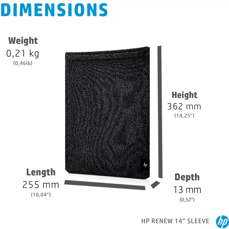 HP Renew 14 Laptop Sleeve, Sleeve case, 35.6 cm (14 inch), 210 g