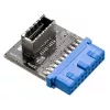 Cable Gender Changer Akasa AK-CBUB51-BK USB 3.0 19-pin to USB 3.1 A Blue
