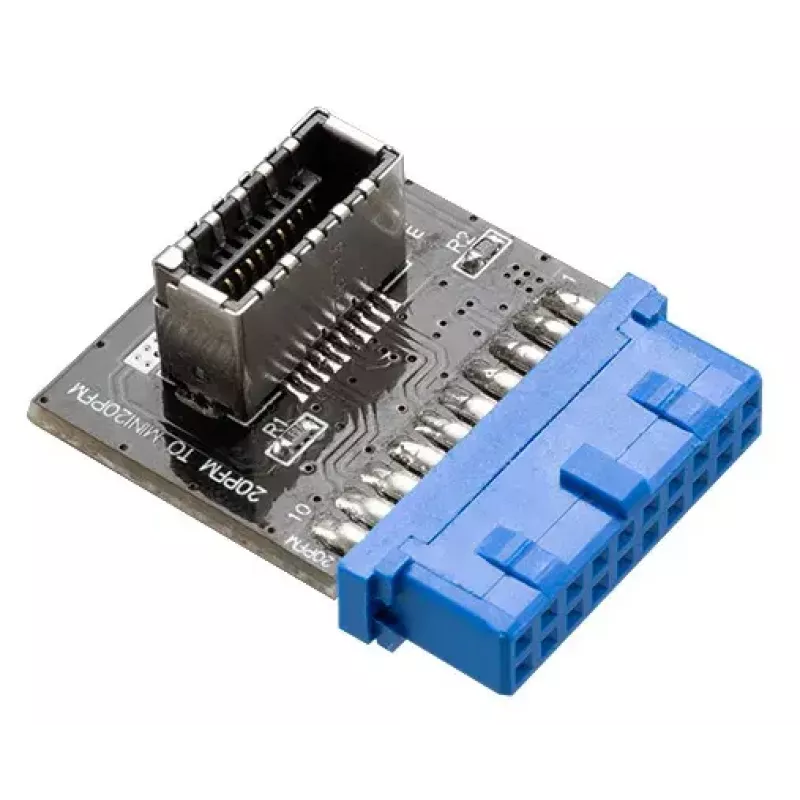 Cable Gender Changer Akasa AK-CBUB51-BK USB 3.0 19-pin to USB 3.1 A Blue
