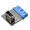 Cable Gender Changer Akasa AK-CBUB51-BK USB 3.0 19-pin to USB 3.1 A Blue