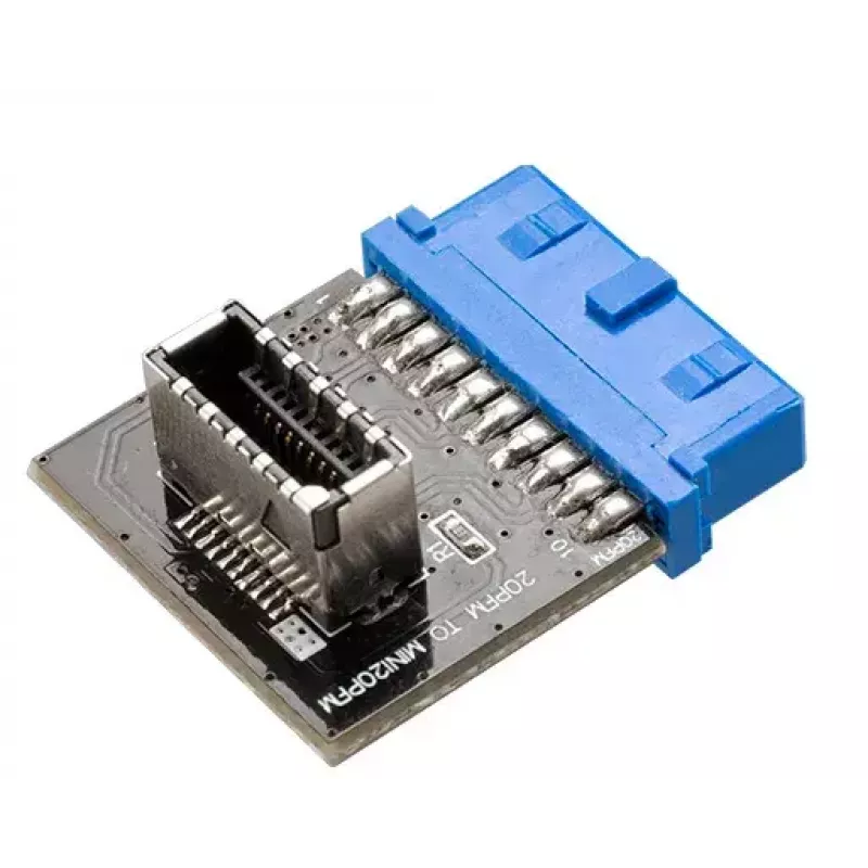 Cable Gender Changer Akasa AK-CBUB51-BK USB 3.0 19-pin to USB 3.1 A Blue