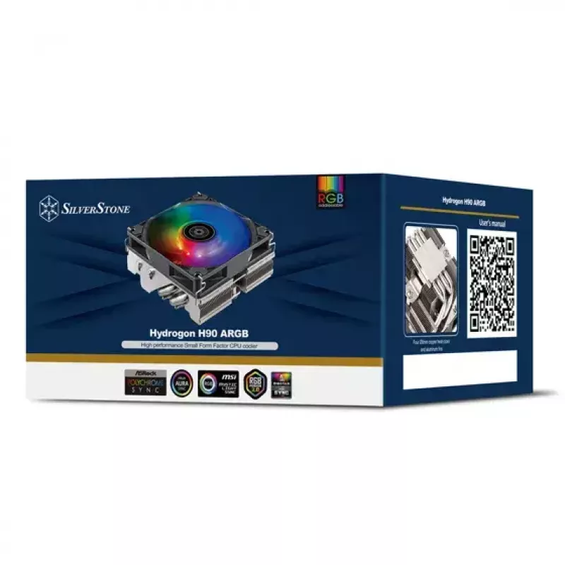Fan Silverstone Hydrogon H90 ARGB 9.2 cm Black 500-2600 RPM