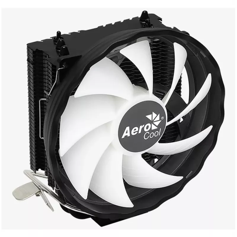 Air cooler AEROCOOL Rave 3 FRGB 120 mm Black White — 4 heat pipes, ARGB, Hydraulic bearing, 1800 RPM