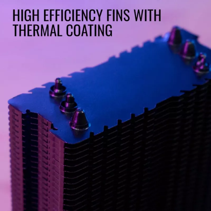 Air cooler AEROCOOL Rave 3 FRGB 120 mm Black White — 4 heat pipes, ARGB, Hydraulic bearing, 1800 RPM