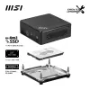 MSI Cubi N ADL-006DE Intel® N N200 4 GB DDR4-SDRAM 128 GB SSD Windows 11 Pro Mini PC Black