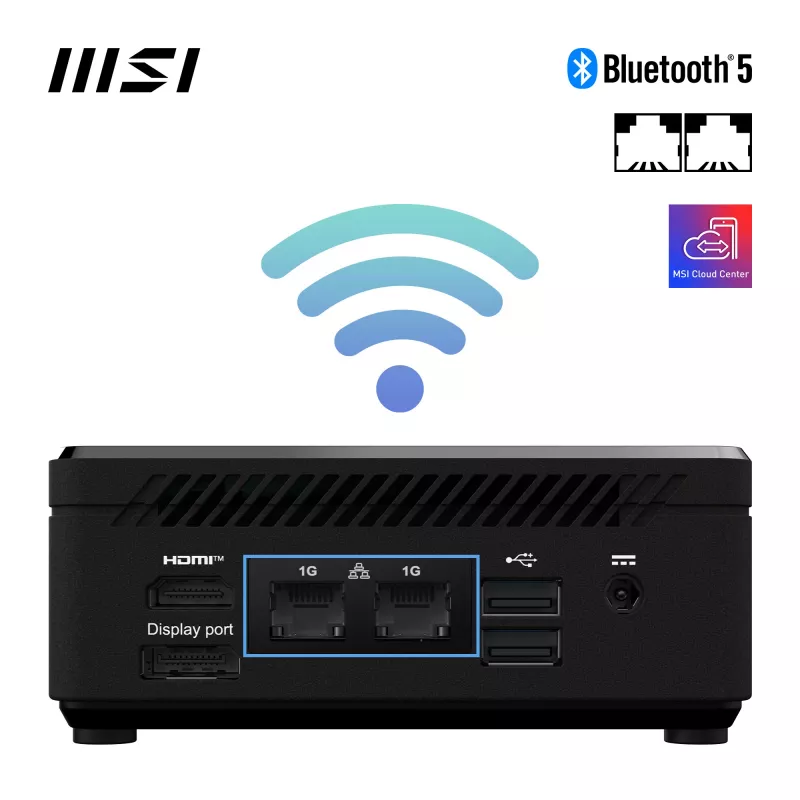 MSI Cubi N ADL-006DE Intel® N N200 4 GB DDR4-SDRAM 128 GB SSD Windows 11 Pro Mini PC Black
