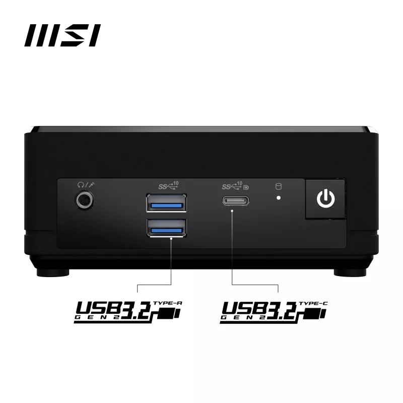 MSI Cubi N ADL-006DE Intel® N N200 4 GB DDR4-SDRAM 128 GB SSD Windows 11 Pro Mini PC Black