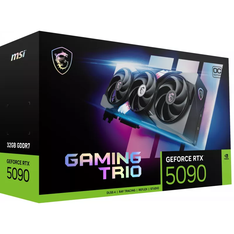 Graphics card MSI GeForce RTX 5090 32GB GDDR7, 512-bit, PCIe 5.0, 3x DP 2.1a + HDMI 2.1b, 575W, 359×149×70 mm