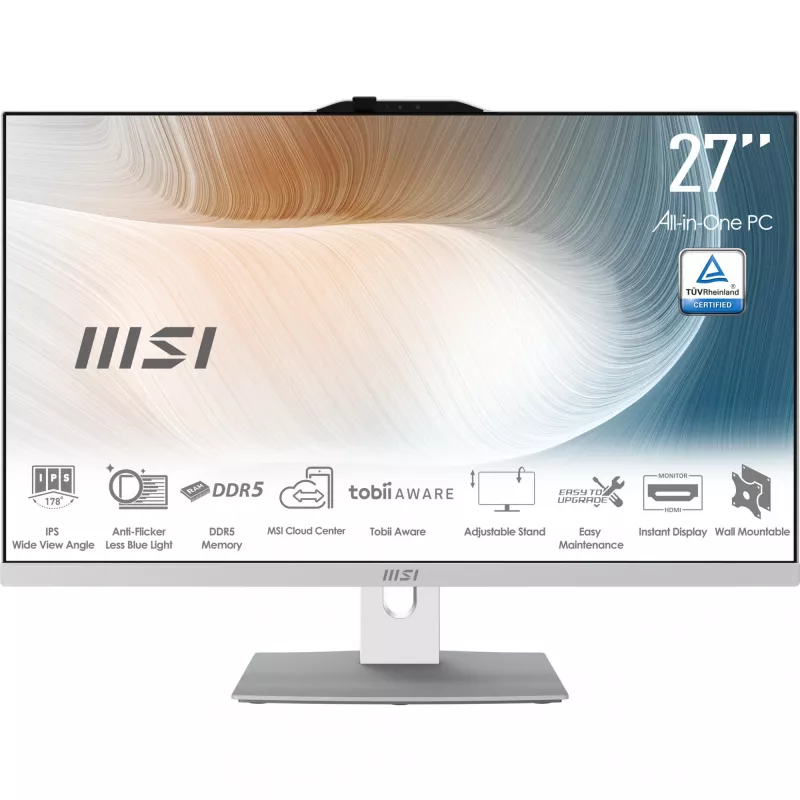 All-in-One PC MSI Modern AM272P 1M-1290DE 27 inch FHD, Intel Core 5 120U, 16GB RAM, 512GB SSD, Windows 11
