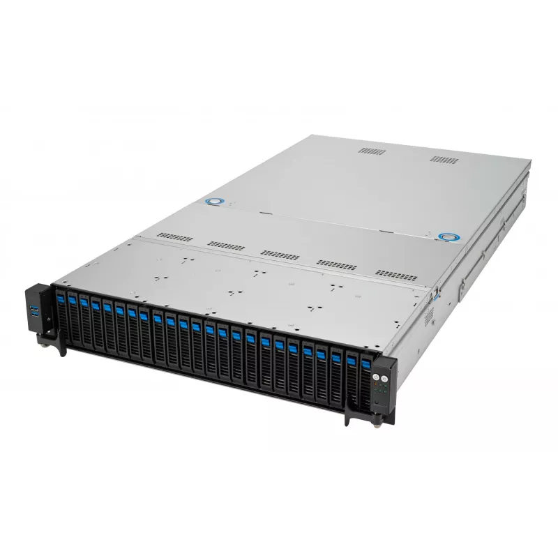 Rack server ASUS RS520A-E12-RS24U Socket SP5, AMD EPYC 9004, 1 CPU, 24x DDR5 DIMM, 6.14TB max, 2U, 26x 2.5 inch bays, 1600W PSU